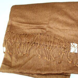 Cashmere Pashmina Group Cinnamon Pashmina Wool & Silk Fringe Scarf/ Wrap